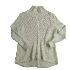 White House Black Market Womens SM White Double Knit Tunic Sweater Mock Neck